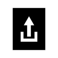 A black and white icon of an arrow pointing up vector