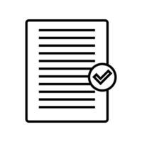Check mark on paper icon illustration vector
