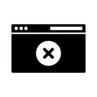 A black and white image of a computer screen with an x vector