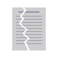 A broken piece of paper with a broken line vector