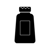 A bottle of mustard is shown in black and white vector