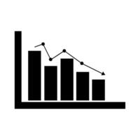 A graph bar chart icon on a white background vector
