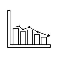 A graph chart with an arrow going up vector
