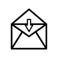 An envelope with a arrow pointing down inside vector