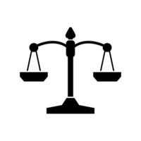 A black and white image of a scale of justice vector