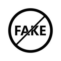 A black and white sign with the word fake vector