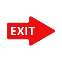 Exit sign arrow icon vector
