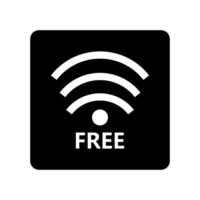 Free wifi icon on black square button vector