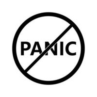 A black and white sign that says panic vector