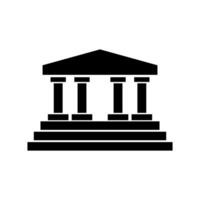 An icon of a building with columns vector