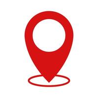A red pin on a white background vector