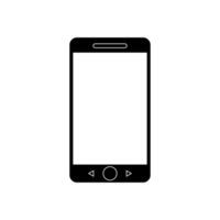 Black and white illustration of a smartphone vector