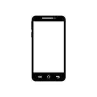 A black and white illustration of a smartphone vector