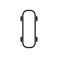 A black and white illustration of a skateboard vector