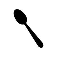 A spoon is shown in black on a white background vector