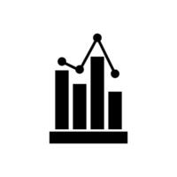 A black and white icon of a bar chart vector