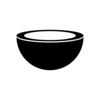 A black and white illustration of a bowl vector