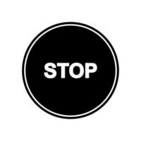 A black and white stop sign on a white background vector