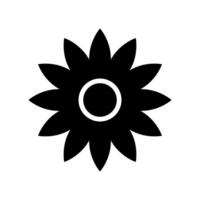 A black and white flower icon on a white background vector