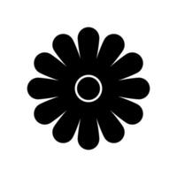 A black and white flower icon on a white background vector