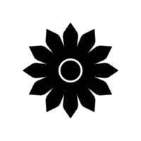 A black and white flower icon on a white background vector