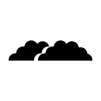 A black and white illustration of two clouds vector