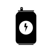 A black and white can with a lightning bolt on it vector