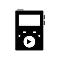 A black and white image of a player with a screen vector