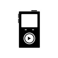 A black and white image of a mp3 player vector