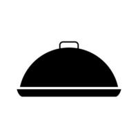 A black and white image of a plate with a lid vector