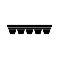 A black and white illustration of a flower pot vector