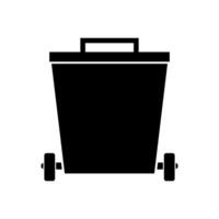 A black trash can icon on a white background vector