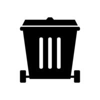 Black trash can icon on white background vector