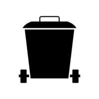 Black trash can icon on white background vector