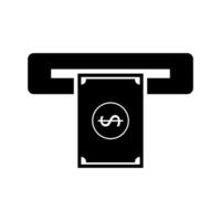 A black and white image of a printer with a money symbol vector