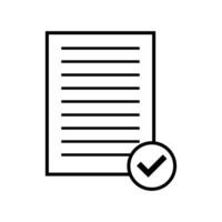 Check mark on paper icon illustration vector