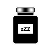 A bottle of zzzz pills on a white background vector