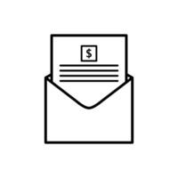 Money envelope icon illustration vector