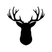 Deer head silhouette on white background vector