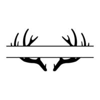 Deer antlers with a blank sign on a white background vector