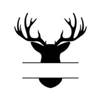 Deer head silhouette with blank space vector