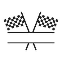 Two crossed checkered flags on a white background vector