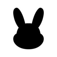 A black and white silhouette of a rabbit head vector