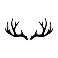Two deer antlers on a white background vector