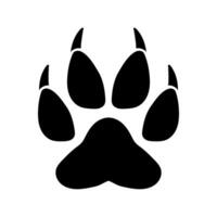A black and white paw print on a white background vector