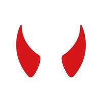 A red devil's horns icon on a white background vector