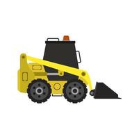A yellow and black construction machine on a white background vector