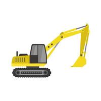 A yellow excavator on a white background vector