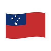 The flag of samoa is waving in the wind vector