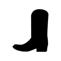 Cowboy boot icon silhouette on white background vector
